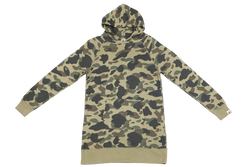 A BATHING APE LADIES GREEN CAMO HOODIE SKIRT SWEATER SIZE S