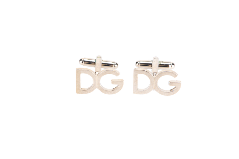 DOLCE&GABBANA SILVER CUFFLINKS DG INITIALS, NO BOX