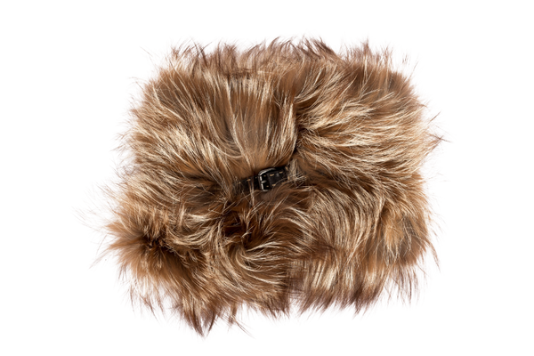 棕色 X 白色 Fendi Fox 皮草围巾