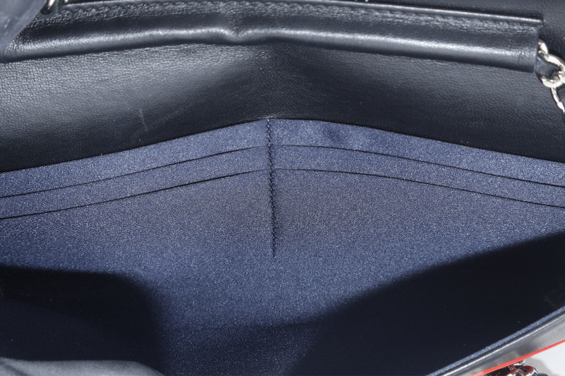 CHANEL AIRLINES WOC BLACK LEATHER SILVER HARDWARE (2240xxxx) WITH DUST COVER