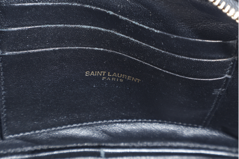 YVES SAINT LAURENT (YSL) MINI LOU CAMERA BAG BLACK CAVIAR LEATHER CROSSBODY GOLD HARDWARE WITH DUST COVER AND BOX