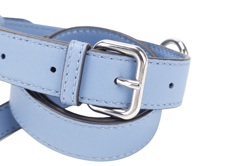 FENDI PEEKABOO (8BN290-81P-188-10429) BLUE GRAINED CALF LEATHER SILVER HARDWARE WITH RAINCOAT, STRAPS AND DUST COVER
