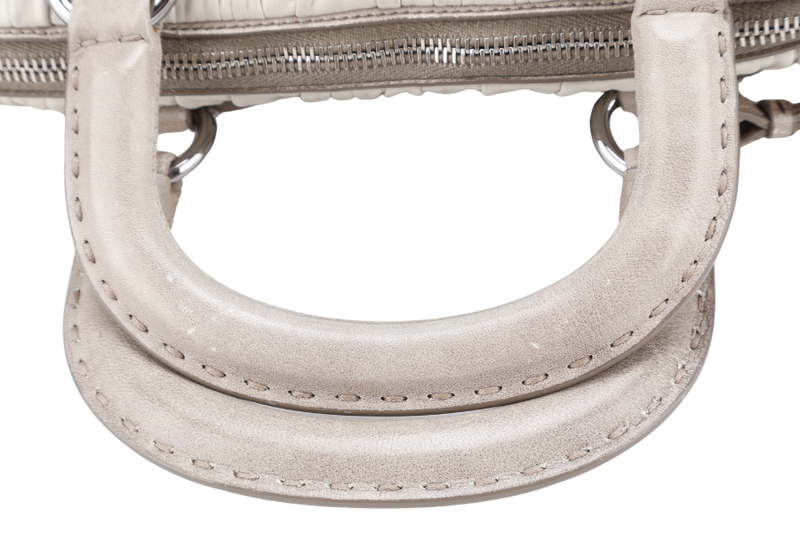 PRADA BN1935 NAPPA GAUFRE GREY COLOR LEATHER WITH CARD, STRAPS AND DUST COVER