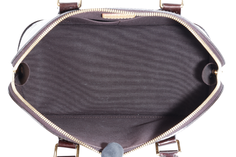 LOUIS VUITTON ALMA PM (M10153) PURPLE VERNIS LEATHER WITH LOCK&KEYS AND DUST COVER