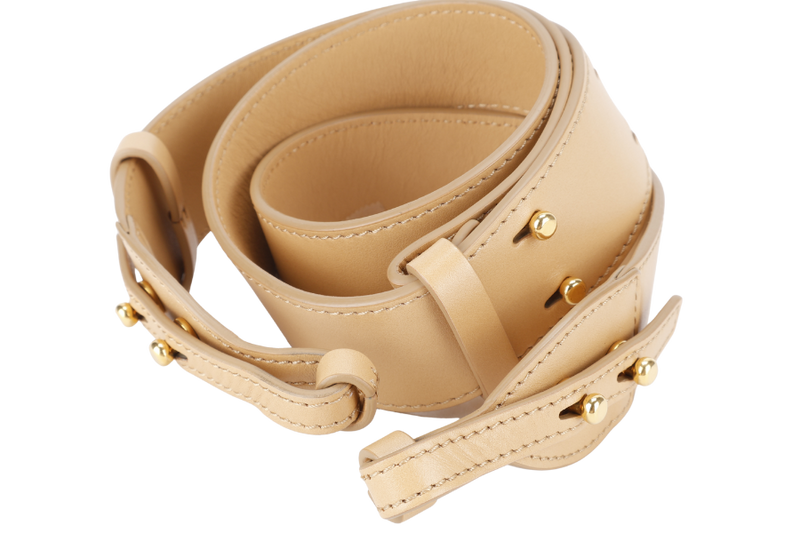 CHLOE C DOUBLE CARRY BAG BEIGE LEATHER GOLD HARDWARE WITH STRAPS AND DUST COVER