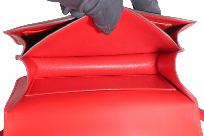 HERMES CONSTANCE 18 ROUGE DE COEUR EPSOM LEATHER ENAMEL HARDWARE STAMP D (YEAR 2019) NO DUST COVER AND NO BOX