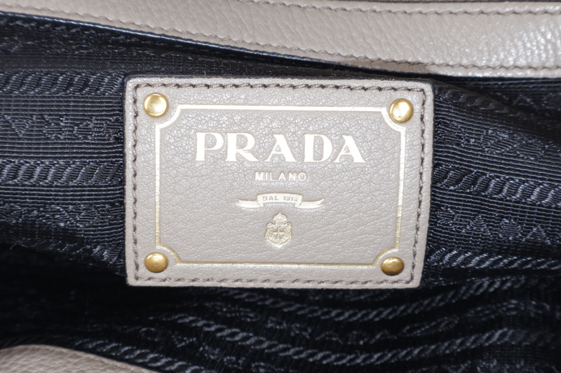 PRADA SAFFIANO LEATHER HANDBAG GOLD HARDWARE WITH DUST COVER AND CARD
