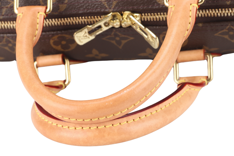 LOUIS VUITTON M46997 SPEEDY BANDOULIERE 25 MONOGRAM COATED CANVAS GOLD HARDWARE WITH PADLOCK AND KEYS NO DUST COVER