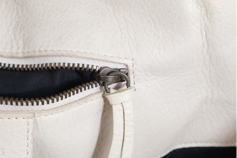 BALENCIAGA SUNDAY CITY LIGHT CREAM LAMBSKIN LEATHER NO DUST COVER