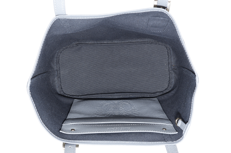 FAURE LE PAGE DAILY BATTLE TOTE GREY CANVAS SILVER HARDWARE 1905 WITH BAG ORGANISER