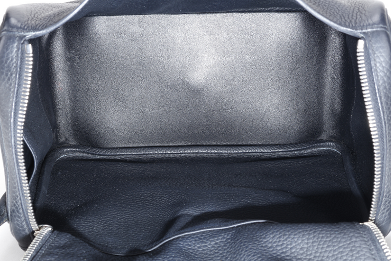 HERMES LINDY 30 BLACK CLEMENCE LEATHER PALLADIUM HARDWARE [STAMP X ( YEAR 2016)] WITH DUST COVER