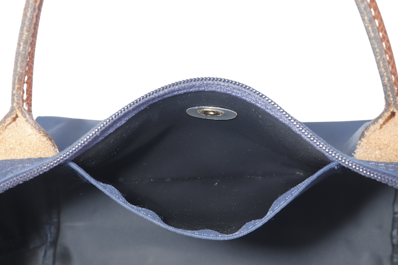 LONGCHAMP LE PLIAGE SMALL NAVY BLUE CANVAS GOLD HARDWARE NO DUST COVER