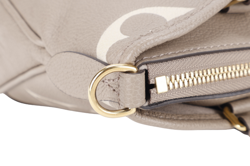 LOUIS VUITTON M46585 TRIANON PM MONOGRAM EMPREINTE TOURTERELLE LEATHER GOLD HARDWARE WITH STRAPS AND DUST COVER