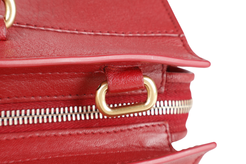 YVES SAINT LAURENT (YSL) CABAS CHYC BURGUNDY CALF LEATHER GOLD HARDWARE WITH LONG STRAPS NO DUST COVER