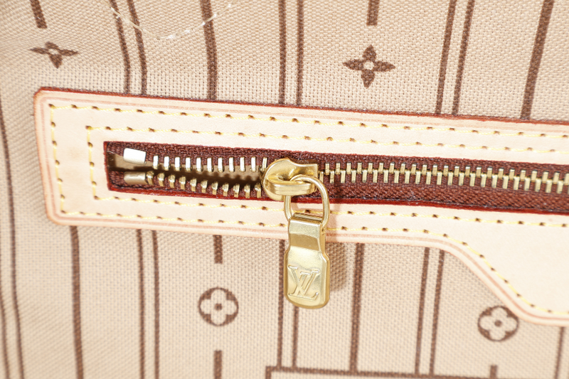 LOUIS VUITTON M46975 NEVERFULL MM MONOGRAM CANVAS GOLD HARDWARE WITH DUST COVER