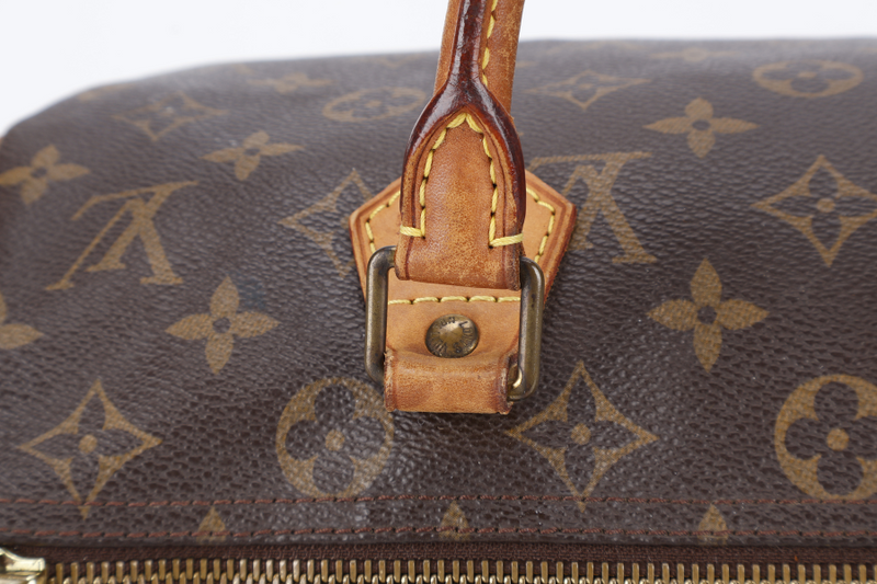 LOUIS VUITTON SPEEDY 30 BROWN MONOGRAM CANVAS GOLD HARDWARE NO DUST COVER