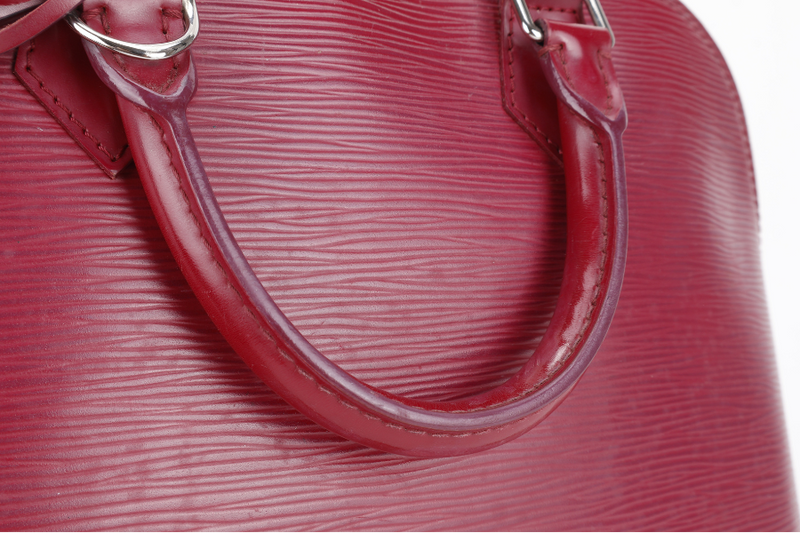 LOUIS VUITTON ALMA PM FUSCHIA EPI LEATHER SILVER HARDWARE WITH LOCK & KEYS NO DUST COVER