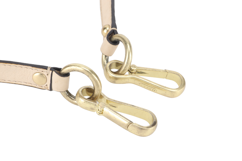 COACH MADISON SATCHEL (15942) BEIGE LEATHER GOLD HARDWARE WITH LEATHER STRAPS AND DUST COVER