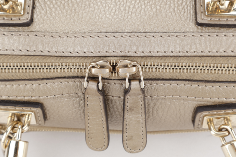 GUCCI BAMBOO 2WAY TOTE BAG GOLD LEATHER GOLD HARDWARE WITH DUST COVER AND STRAPS