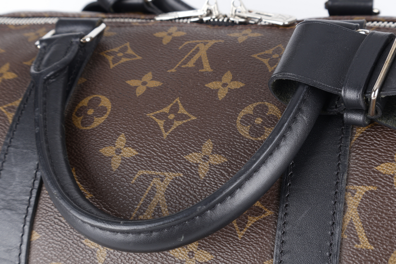 LOUIS VUITTON M56711 KEEPALL BANDOULIERE 55 MONOGRAM CANVAS SILVER HARDWARE (INITIALS NAME _ E.C.A) WITH STRAPS