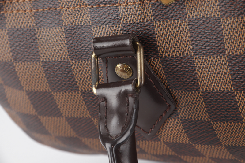 LOUIS VUITTON SPEEDY BANDOULIERE 30 (N41367) DAMIER EBENE CANVAS GOLD HARDWARE WITH DUST COVER