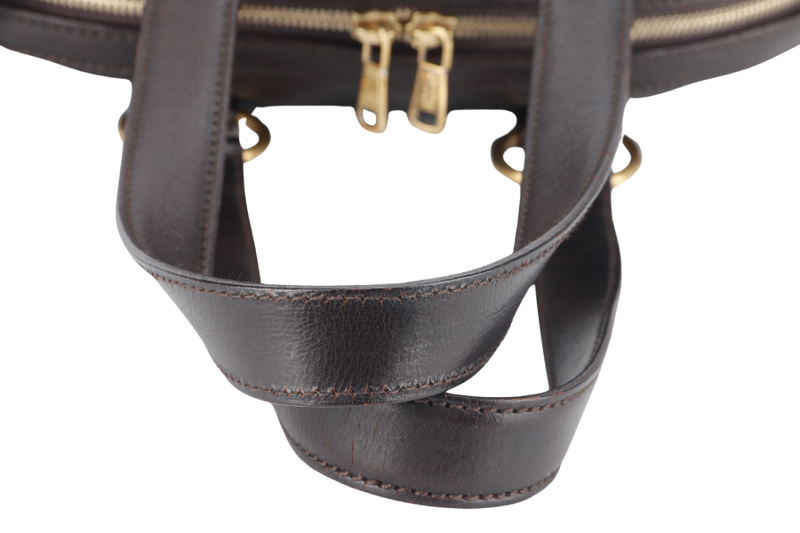YVES SAINT LAURENT (YSL) MUSE SHOULDER BAG DARK BROWN CALFSKIN LEATHER GOLD HARDWRE WITH PADLOCK AND KEYS NO DUST COVER