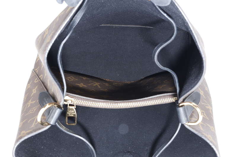 LOUIS VUITTON NEONOE MONOGRAM BLACK TRIM WITH STRAPS AND DUST COVER
