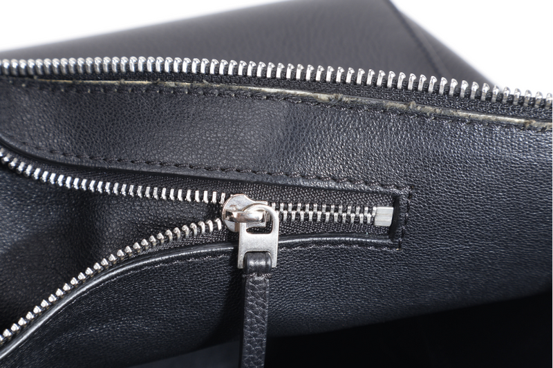 CELINE EDGE HANDBAG BLACK CALF LEATHER SILVER HARDWARE WITH DUST COVER