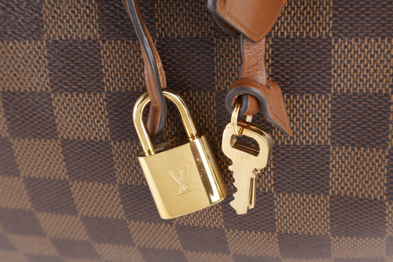 LOUIS VUITTON GREENWICH DAMIER EBENE CANVAS GOLD HARDWARE WITH STRAPS, LOCK&KEYS AND DUST COVER