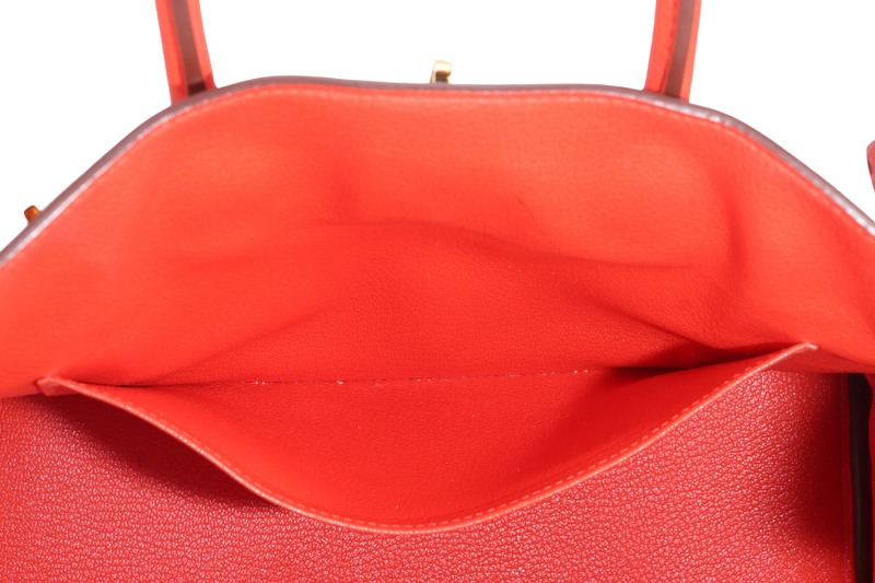HERMES BIRKIN 30 FEU TOGO GOLD HARDWARE STAMP X (YEAR 2016) WITH LOCK&KEYS AND DUST COVER