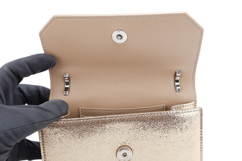 JIMMY CHOO SERENA STAR CHARM CROSSBODY BAG SMALL GOLD METALLIC SILVER HARDWARE WITH DUST COVER AND BOX