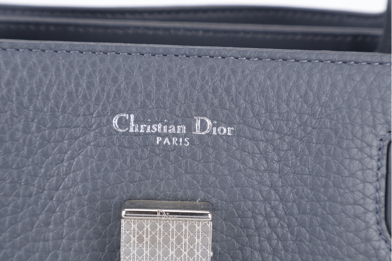 CHRISTIAN DIOR DIOREVER GREY CALFSKIN SILVER HARDWARE WITH CARD, STRAPS AND NO DUST COVER