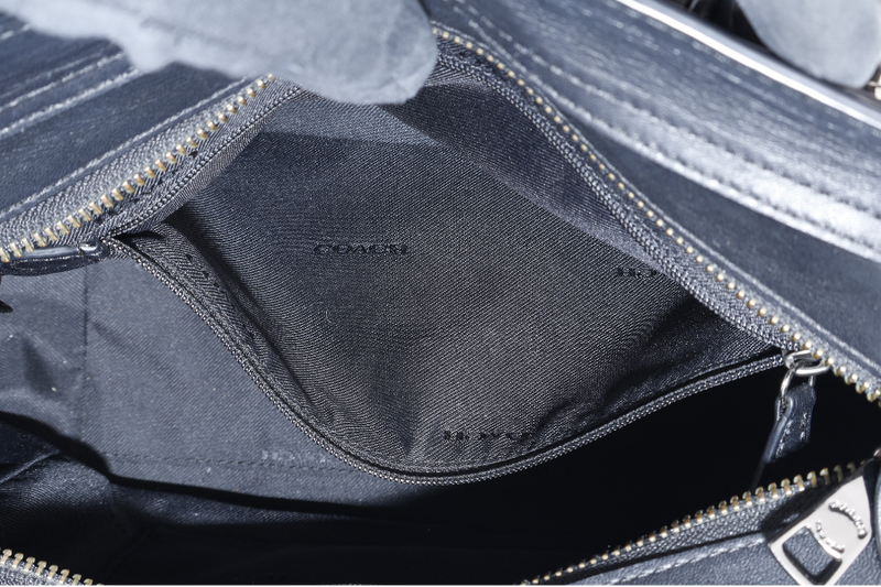COACH SWAGGER 27 BLACK LEATHER SILVER HARDWARE WITH DUST COVER