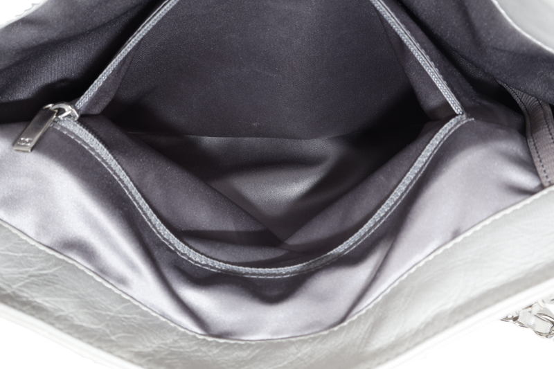 CHANEL MADEMOISELLE LOCK EAST WEST (1257xxxx) SHOPPING TOTE GREY CALFSKIN SILVER HARDWARE NO DUST COVER
