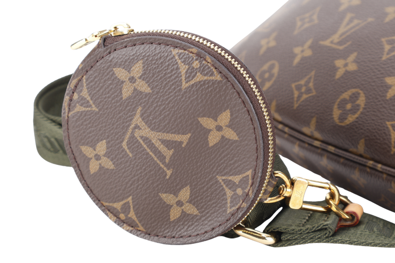 LOUIS VUITTON MULTI POCHETTE ACCESSOIRES KHAKI GREEN WITH DUST COVER AND BOX