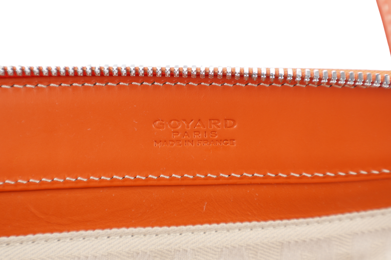 GOYARD SAC MARINE GALANTE GM ORANGE GOYARDINE CANVAS SILVER HARDWARE WITH DUST COVER