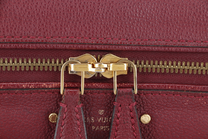 LOUIS VUITTON SPEEDY BANDOULIERE 25 (M44145) BURGUNDY MONOGRAM EMPREINTE GOLD HARDWARE WITH STRAPS, LOCK AND KEYS