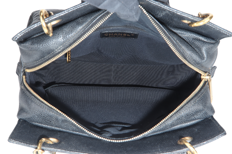 CHANEL PST BLACK CAVIAR LEATHER GOLD HARDWARE (1319xxxx) WITH CARD NO DUST COVER