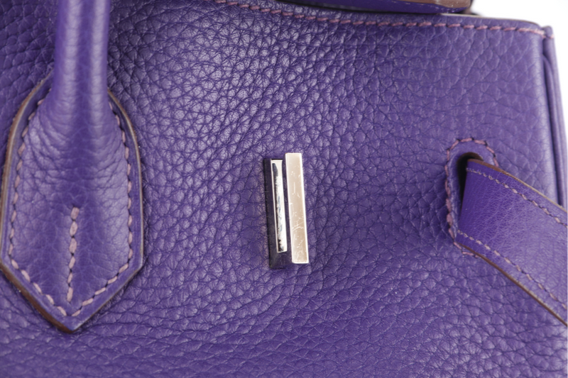 HERMES BIRKIN 35 IRIS TOGO SILVER HARDWARE STAMP N (YEAR 2010) WITH DUST COVER, PADLOCK AND KEYS