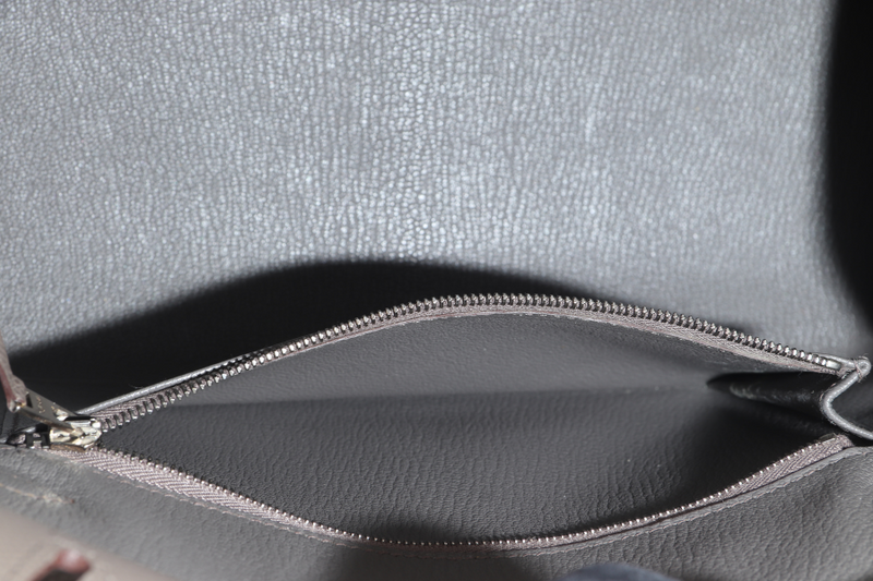 HERMES BIRKIN 25 SELLIER GRIS ETAIN EPSOM SILVER HARDWARE STAMP Y (YEAR 2020) WITH DUST COVER