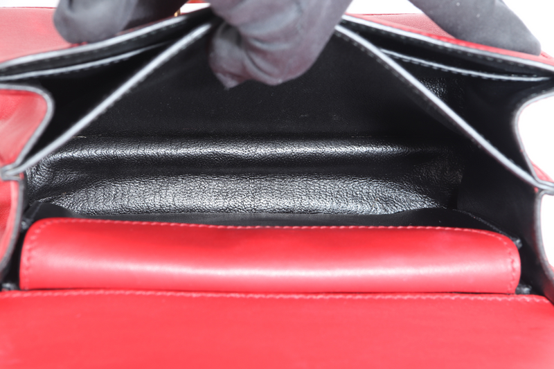 PRADA CAHIER SHOULDER BAG RED, BLACK SAFFIANO LEATHER NO DUST COVER