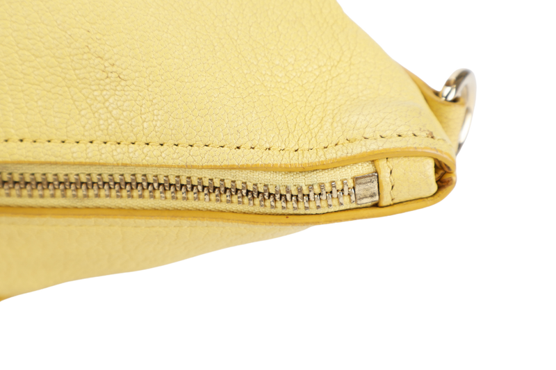 SALVATORE FERRAGAMO MIKA CONVERTIBLE TOTE BAG LARGE YELLOW LEATHER GOLD HARDWARE WITH DUST COVER