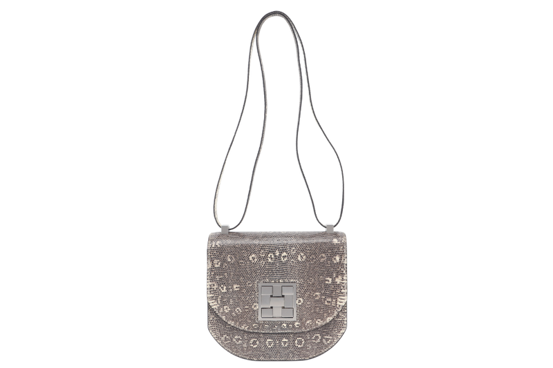 HERMES MOSAIQUE MINI 17 STAMP D (YEAR 2019) OMBRE LIZARD SILVER HARDWARE WITH DUST COVER