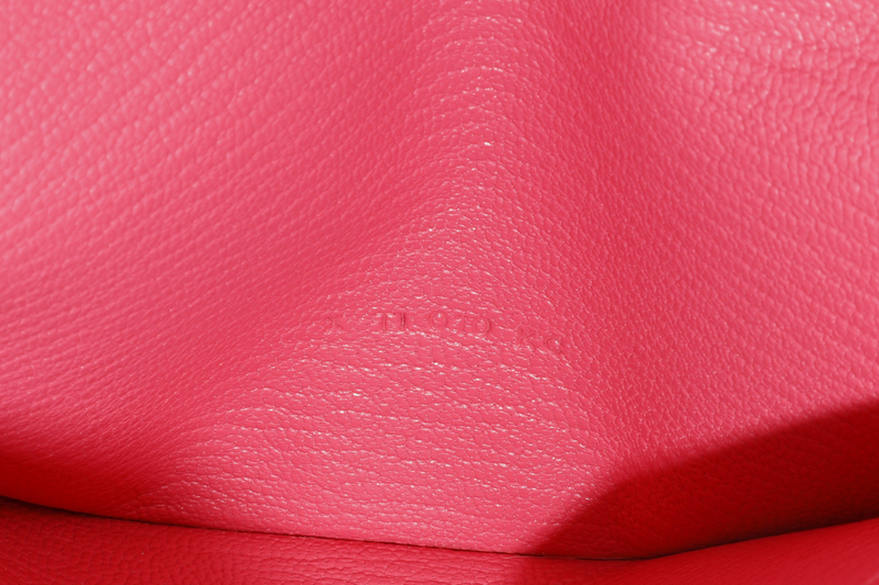 HERMES BEARN WALLET ROUGE PIMENT STAMP X (YEAR 2016) CHEVRE LEATHER SILVER HARDWARE WITH BOX NO DUST COVER