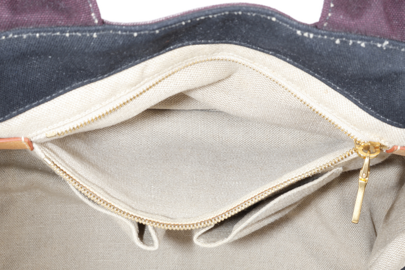 PRADA CANAPA RIGHE B1872B PINK AND DARK BROWN CANVAS TOTE BAG WITH CARD AND DUST COVER