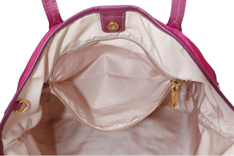 PRADA PINK AND DARK PINK TESSUTO TOTE BAG NO DUST COVER