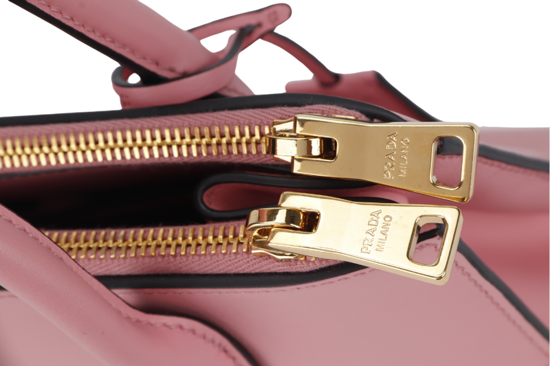 PRADA PARADIGME BAG (1BA103) PINK SAFFIANO LEATHER GOLD HARDWARE WITH STRAP AND DUST COVER