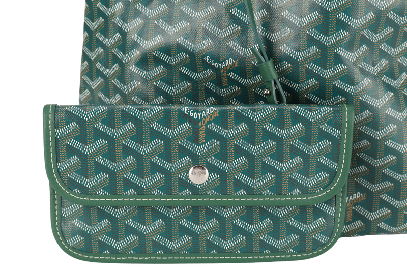 GOYARD BOHEME HOBO PANDA GREEN GOYARDINE CANVAS WITH SMALL POUCH AND DUST COVER