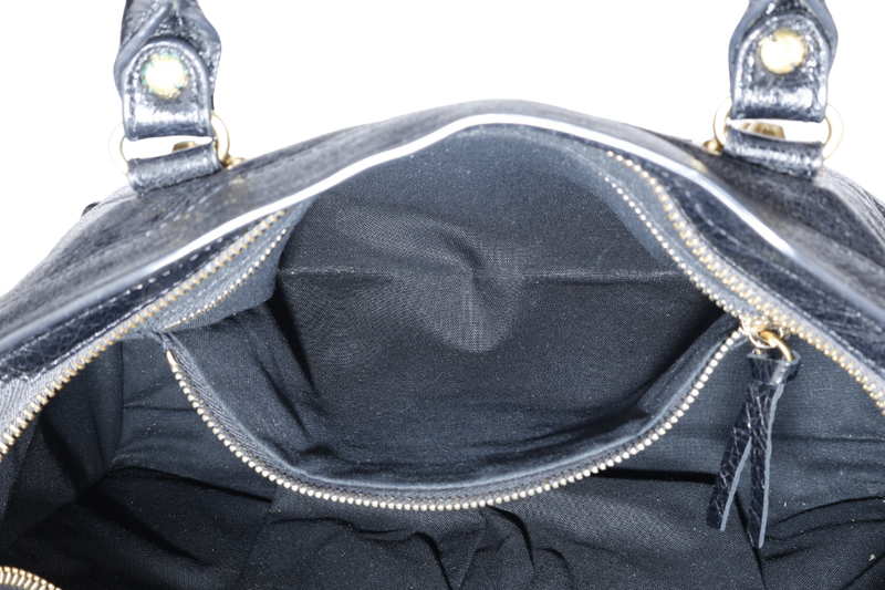 BALENCIAGA CITY SMALL BLACK LEATHER GOLD HARDWARE NO DUST COVER