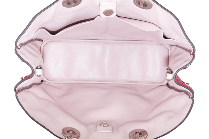 CHRISTIAN DIOR DIORISSIMO TOTE BAG (09-MA-0173) LARGE PINK PEBBLED LEATHER, SILVER HARDWARE, WITH CARD, STRAP & DUST COVER